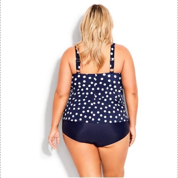 AVENUE | Nautical Print Tankini Top - navy spot - Picture 2 of 4